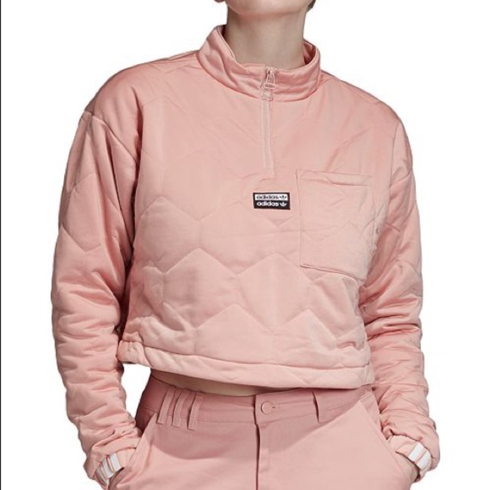 Adidas pink cropped sweater